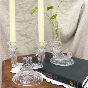Czech Crystal Candle Holders Bundle